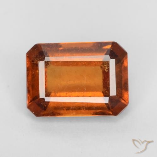 1.99ct Naturale Arancione Ambra Granato hessonite, Taglio smeraldo, VS-SI