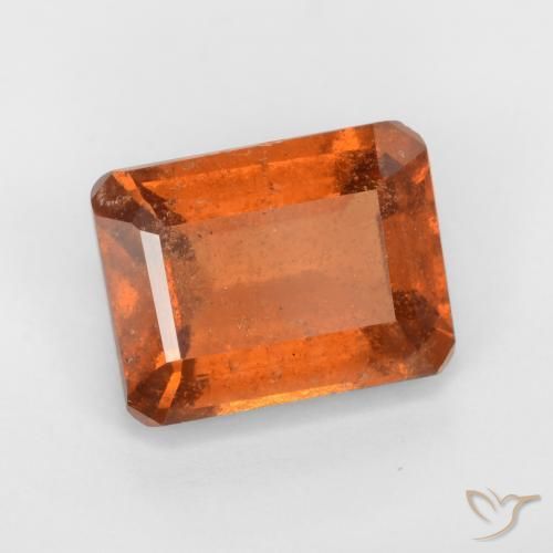 1.97ct Naturale Arancione Ambra Granato hessonite, Taglio smeraldo, VS-SI