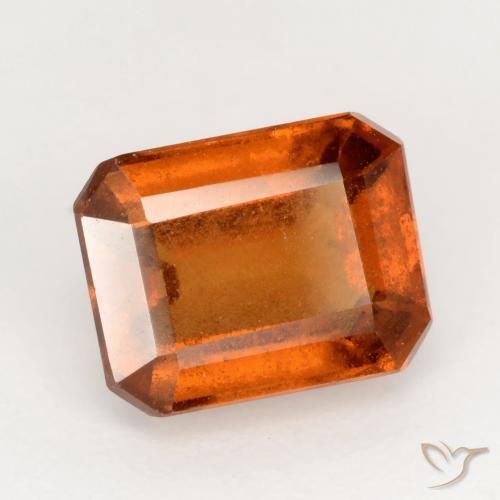 Granato hessonite Arancione rossastra naturale da 2.32 ct, Ottagonale / Taglio smeraldo, VS-SI