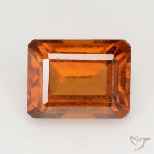 2.15ct Naturale Arancione scuro Granato hessonite, Taglio smeraldo, VS