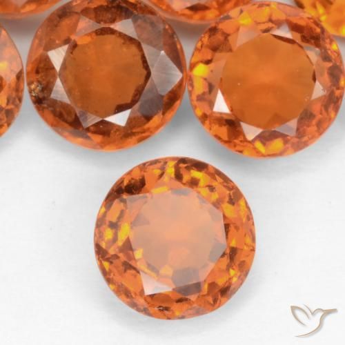 Granato hessonite Arancio medio-scuro naturale da 1.11 ct, Rotondo, SI-I1