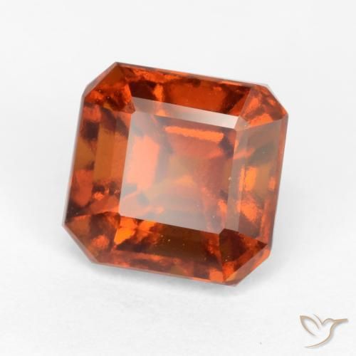 1.98ct Naturale Arancione scuro Granato hessonite, Taglio smeraldo, VVS-VS