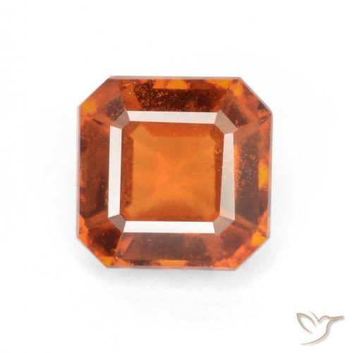 2.30ct Naturale Arancione scuro Granato hessonite, Taglio smeraldo, VS