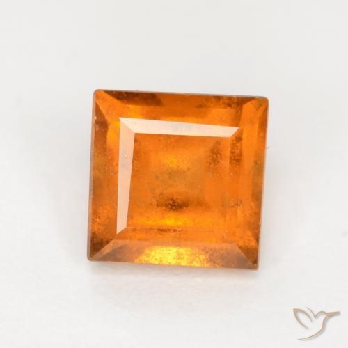 1.42ct Naturale Arancio Medio Granato hessonite, Quadrato, SI