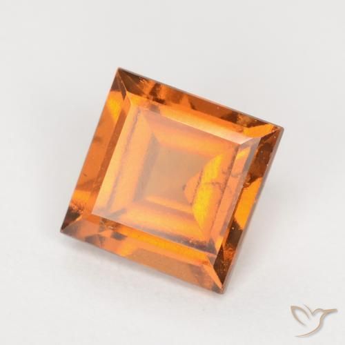 1.30ct Naturale Arancione brillante Granato hessonite, Quadrato, SI