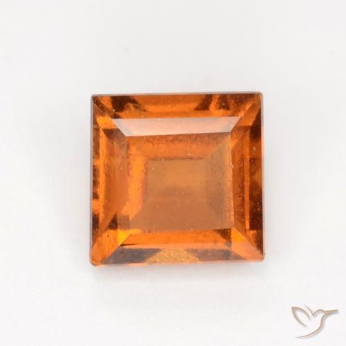 1.29ct Naturale Arancio giallastro Granato hessonite, Quadrato, VS-SI