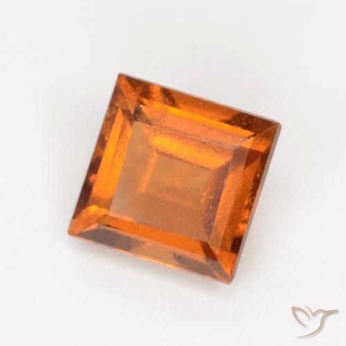Granato hessonite Arancio giallastro naturale da 1.29 ct, Quadrato, VS-SI