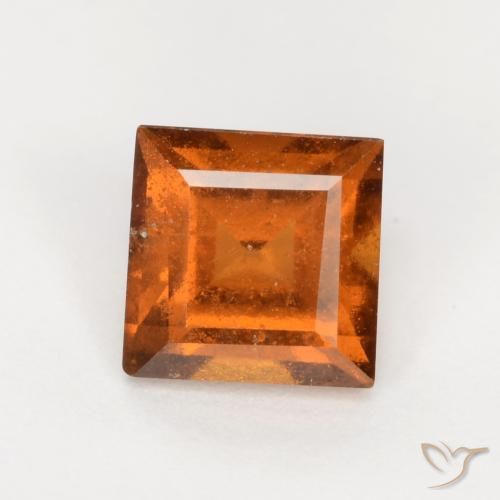 1.37ct Naturale Arancione scuro Granato hessonite, Quadrato, SI