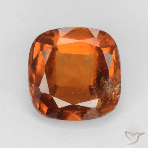 1.78ct Naturale Arancione rossastra Granato hessonite, Cuscino, SI