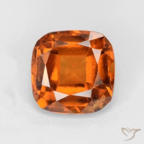1.71ct Naturale Arancio medio-scuro Granato hessonite, Cuscino, VS-SI