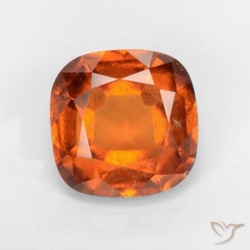 1.78ct Naturale Arancione scuro Granato hessonite, Cuscino, VS-SI
