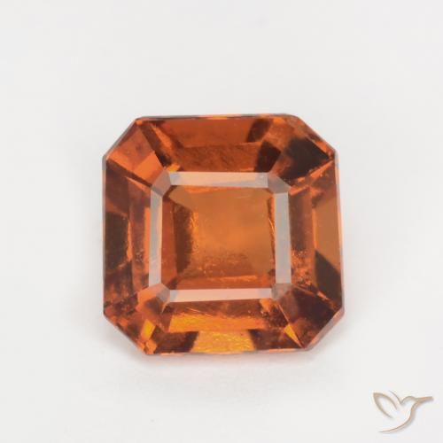 1.69ct Naturale Arancio medio-scuro Granato hessonite, Taglio smeraldo, SI