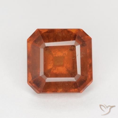 2.16ct Naturale Arancione Ambra Granato hessonite, Taglio smeraldo, SI