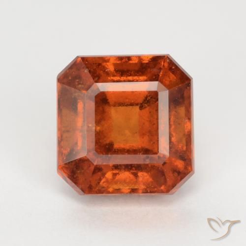2.50ct Naturale Arancione scuro Granato hessonite, Taglio smeraldo, SI