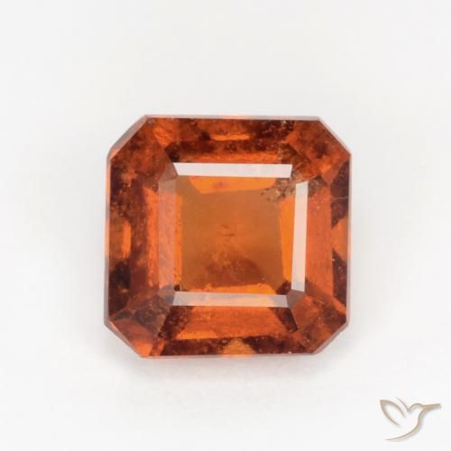1.80ct Naturale Arancione Ambra Granato hessonite, Taglio smeraldo, SI
