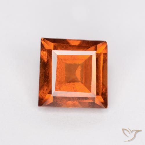1.34ct Naturale Arancio Medio Granato hessonite, Quadrato, VS-SI
