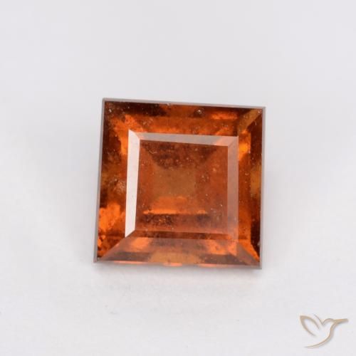 1.64ct Naturale Arancione scuro Granato hessonite, Quadrato, SI