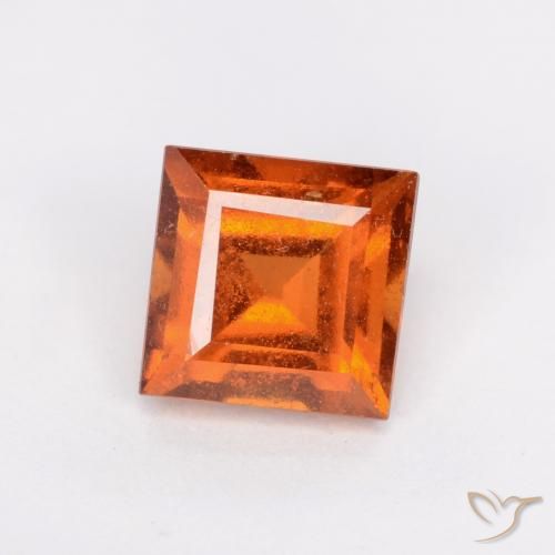 1.43ct Naturale Arancione scuro Granato hessonite, Quadrato, SI