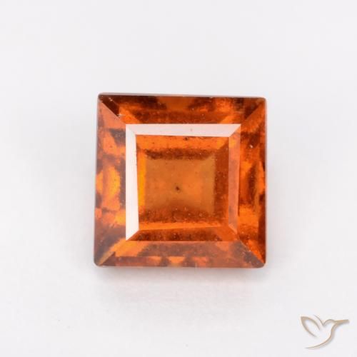 1.57ct Naturale Arancione scuro Granato hessonite, Quadrato, VS-SI