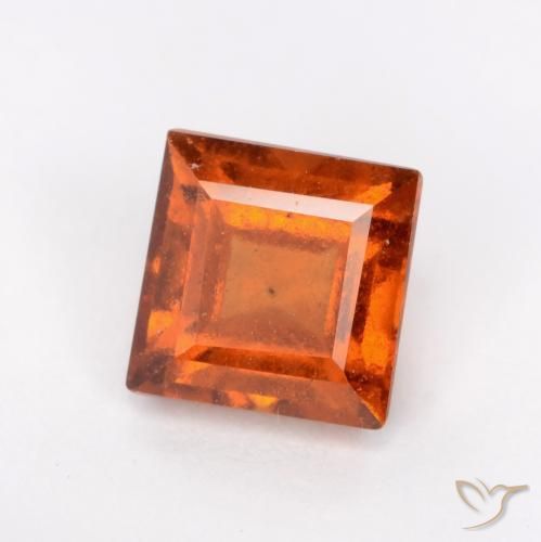 Granato hessonite Arancione scuro naturale da 1.57 ct, Quadrato, VS-SI