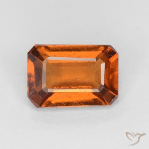 1.35ct Naturale Arancione scuro Granato hessonite, Taglio smeraldo, VS