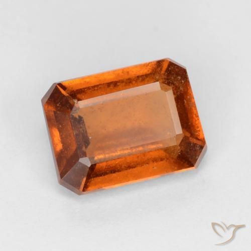 1.70ct Naturale Arancio medio-scuro Granato hessonite, Taglio smeraldo, SI