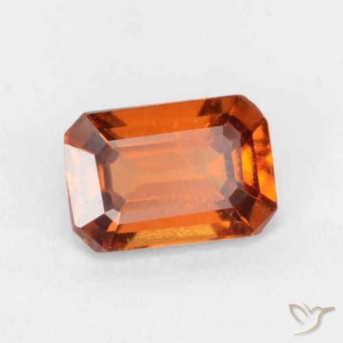 Granato hessonite Arancio medio-scuro naturale da 1.37 ct, Ottagonale / Taglio smeraldo, VS