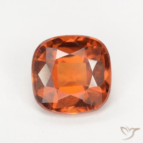1.75ct Naturale Arancione scuro Granato hessonite, Cuscino, VS