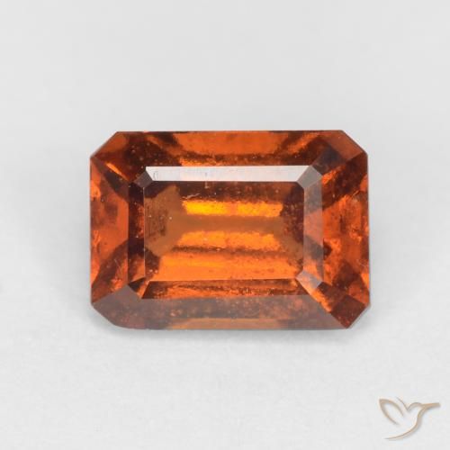 Granato hessonite Arancione scuro naturale da 1.35 ct, Ottagonale / Taglio smeraldo, VS-SI