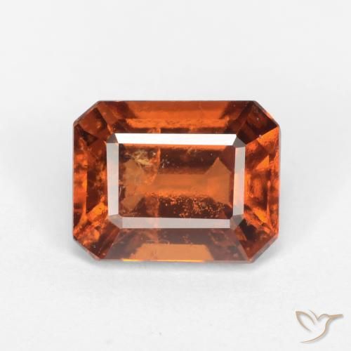 1.62ct Naturale Arancione scuro Granato hessonite, Taglio smeraldo, SI