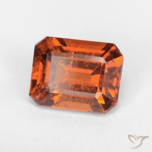 Granato hessonite Arancione scuro naturale da 1.62 ct, Ottagonale / Taglio smeraldo, SI