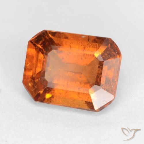 Granato hessonite Arancio medio-scuro naturale da 1.66 ct, Ottagonale / Taglio smeraldo, SI