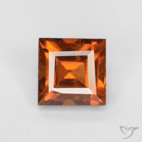 1.55ct Naturale Arancione scuro Granato hessonite, Quadrato, VS-SI