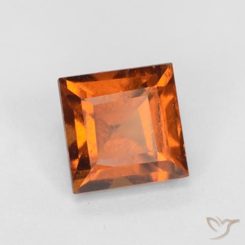 Granato hessonite Arancione scuro naturale da 1.55 ct, Quadrato, VS-SI
