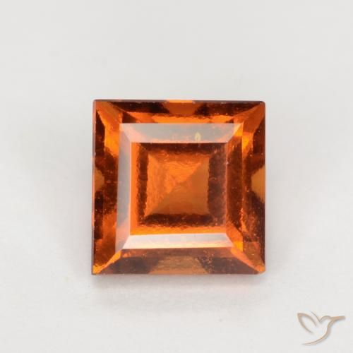 1.53ct Naturale Arancione rossastra Granato hessonite, Quadrato, VS