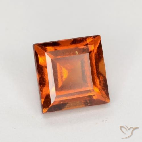 Granato hessonite Arancione rossastra naturale da 1.53 ct, Quadrato, VS