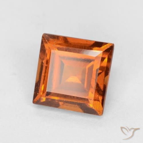 Granato hessonite Arancione scuro naturale da 1.37 ct, Quadrato, VS