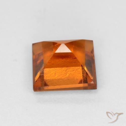 Granato hessonite Arancione scuro naturale da 1.37 ct, Quadrato, VS
