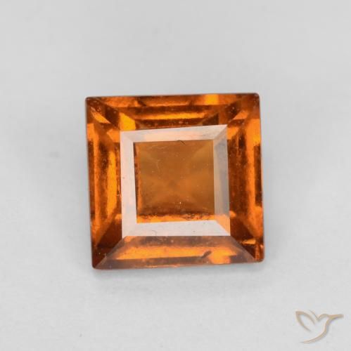 1.42ct Naturale Arancione scuro Granato hessonite, Quadrato, SI