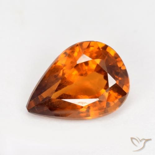Granato essonite naturale arancione da 1,22 ct, taglio a pera, VS-SI