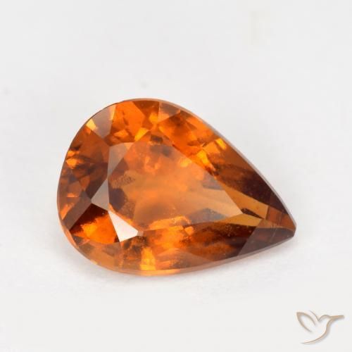 Granato essonite naturale arancione da 1,22 ct, taglio a pera, VS-SI