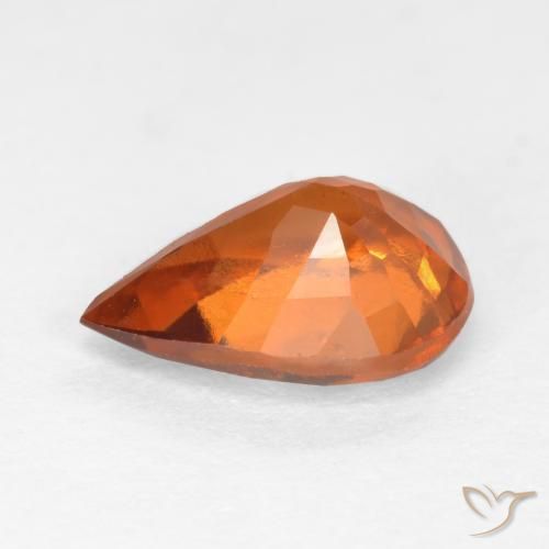 Granato hessonite Arancio medio-scuro naturale da 1.17 ct, Forma a pera, VS-SI