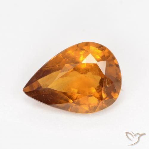 1.20ct Naturale Arancio Medio Granato hessonite, Forma a pera, VS-SI