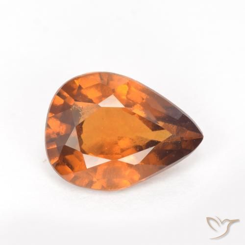 1.20ct Naturale Arancia Terrosa Granato hessonite, Forma a pera, VS-SI