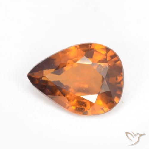 Granato hessonite Arancia Terrosa naturale da 1.20 ct, Forma a pera, VS-SI