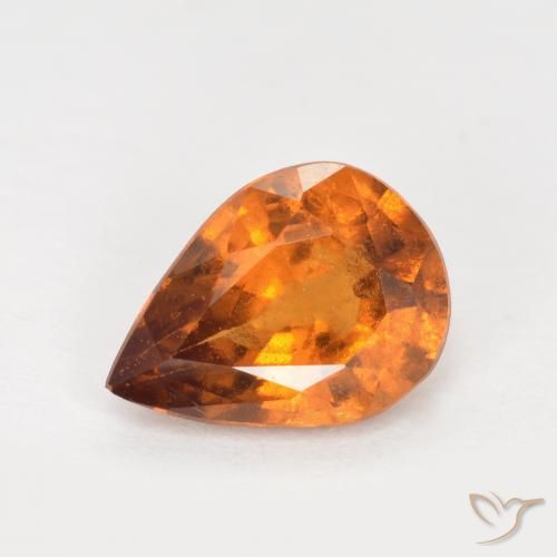 1.17ct Naturale Arancione scuro Granato hessonite, Forma a pera, VS-SI