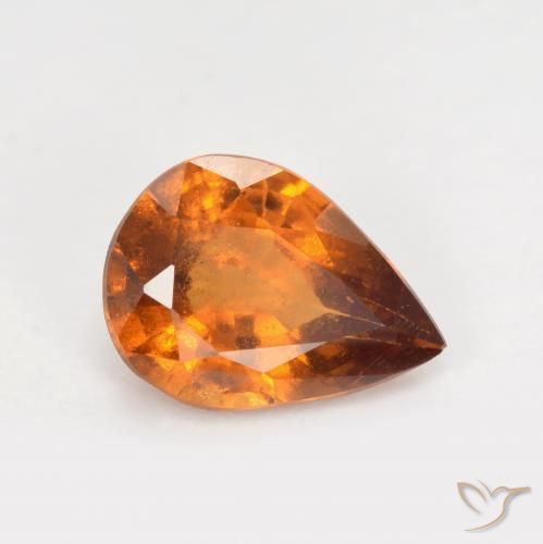 Granato hessonite Arancione scuro naturale da 1.17 ct, Forma a pera, VS-SI
