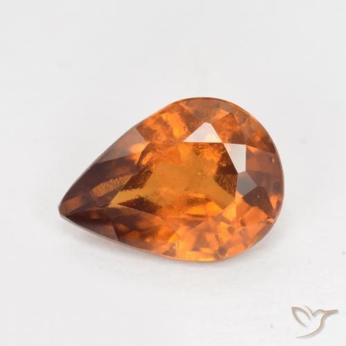 1.14ct Naturale Arancio medio-scuro Granato hessonite, Forma a pera, VS-SI