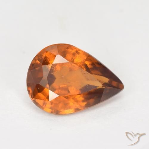 Granato hessonite Arancio medio-scuro naturale da 1.14 ct, Forma a pera, VS-SI
