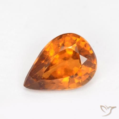 1.21ct Naturale Arancia Terrosa Granato hessonite, Forma a pera, VS-SI